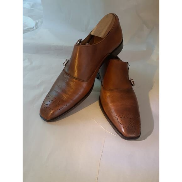 Mercanti Fiorentini Men Monk Strap Shoes Brown Buckle Size 10M Medium main image 9